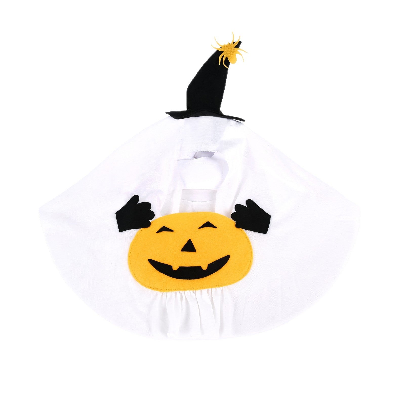 Cute Halloween Pumpkin Wizard Print Pet Costume for Small and Medium Dogs and Cats