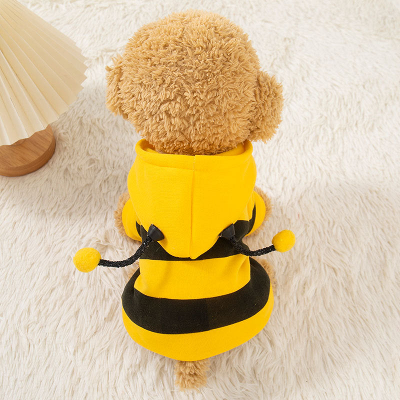 Dog clothes with thickened velvet can pull bees hoodies and cat clothes
