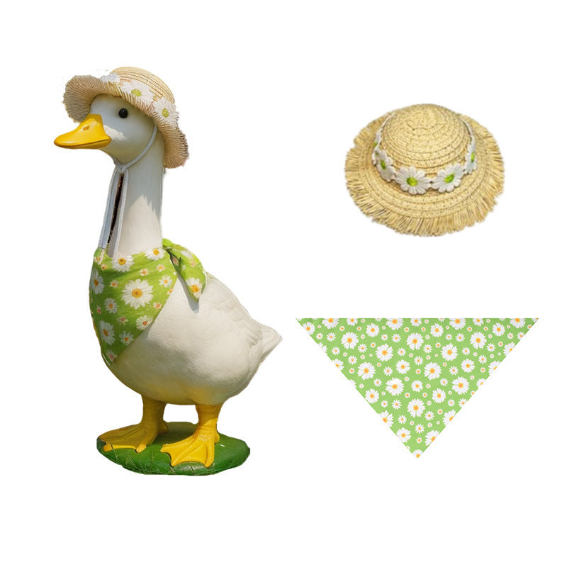 PorchGooseCostume Rustic Resort Porch Goose Funny Outdoor Large Goose Decoration Costume Prop Set