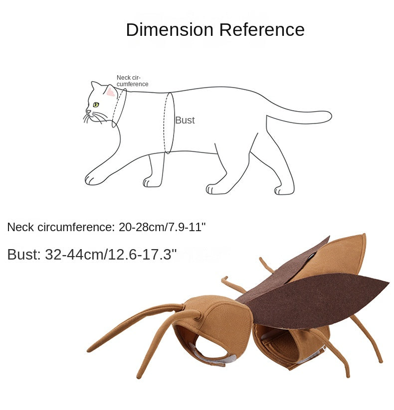 Pet transformation costume Halloween outing funny dog cockroach costume cat