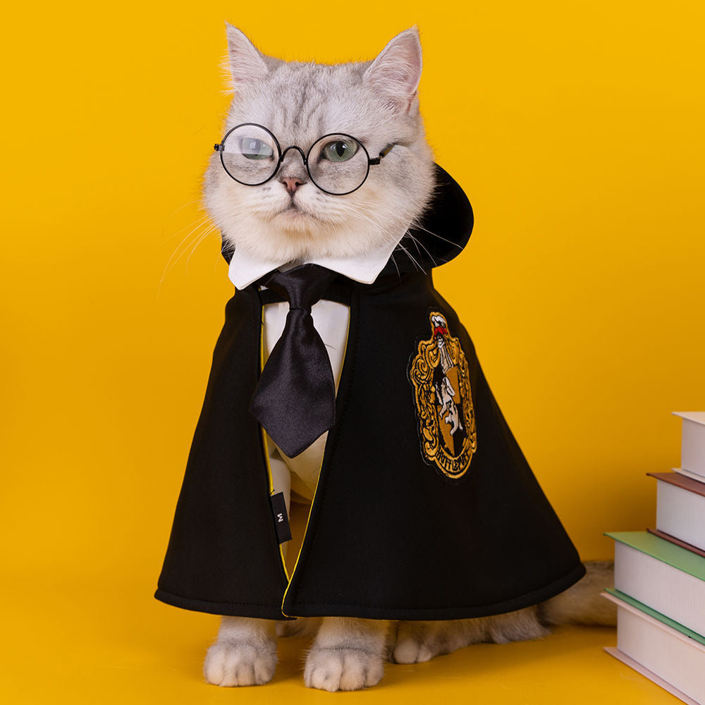 Pet Cloak Embroidered Cloak Cat Shaped Up Costume Harry Potter Wizardry Academy Style Teddy Bears Dog Clothes