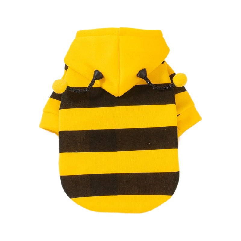Dog clothes with thickened velvet can pull bees hoodies and cat clothes