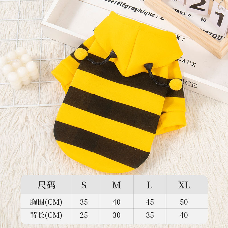 Dog clothes with thickened velvet can pull bees hoodies and cat clothes