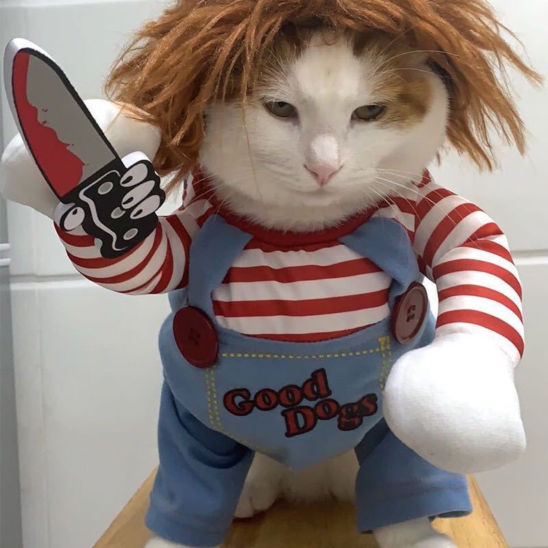 Halloween knife deadly doll small and medium-sized dog funny transformation