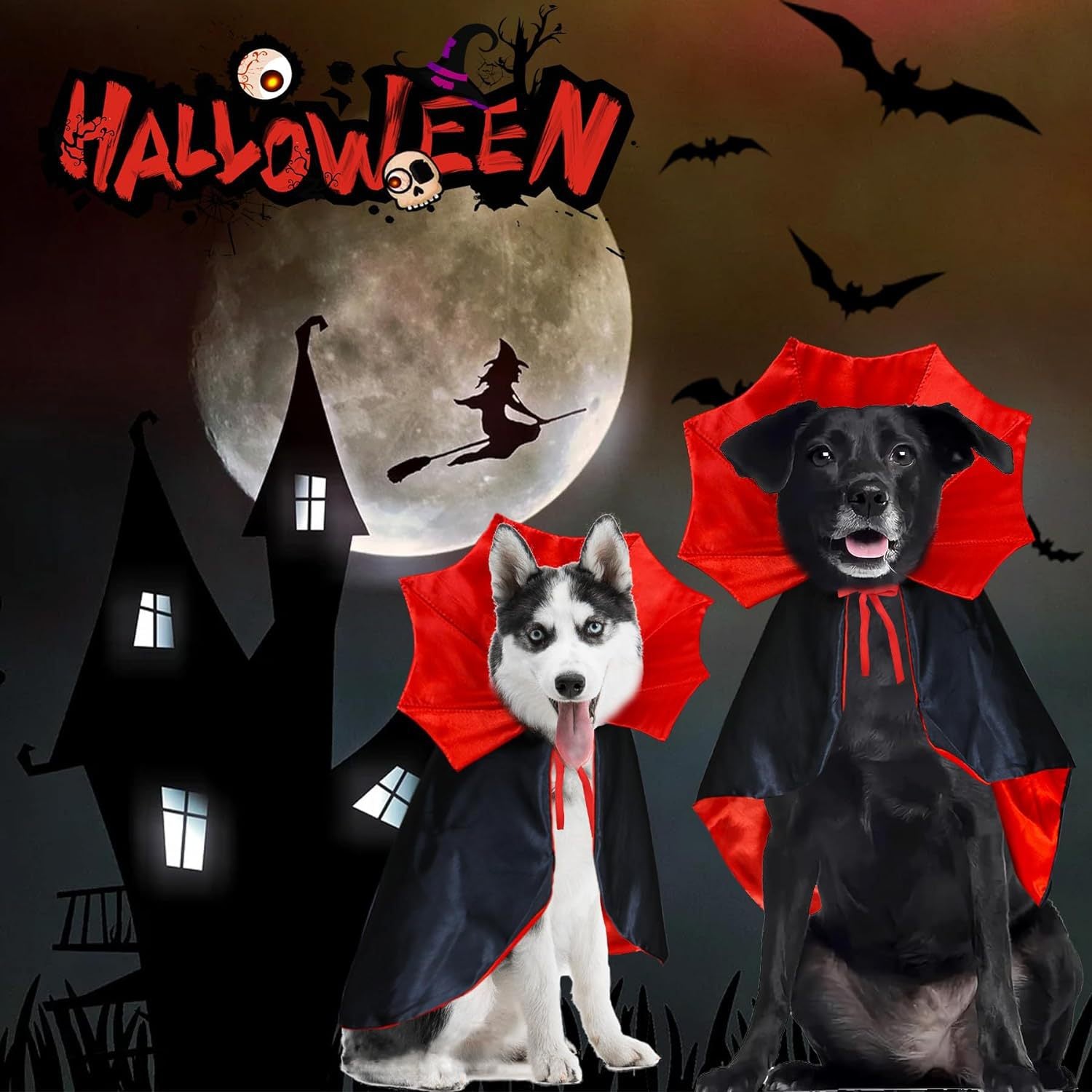 Halloween pet cat dog funny bat costume cloak