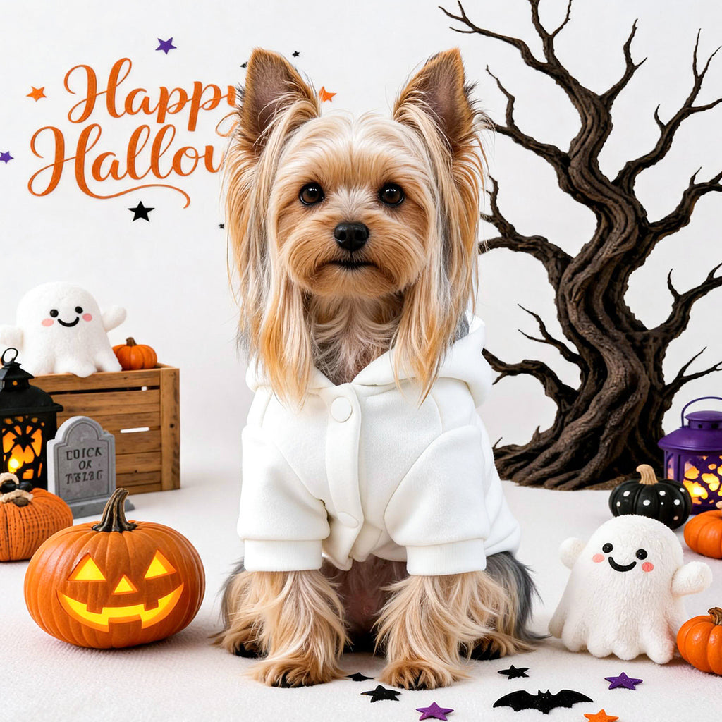Cute Halloween Mummy Hoodie for Small Dogs and Cats, Warm Autumn/Winter Pet Clothing