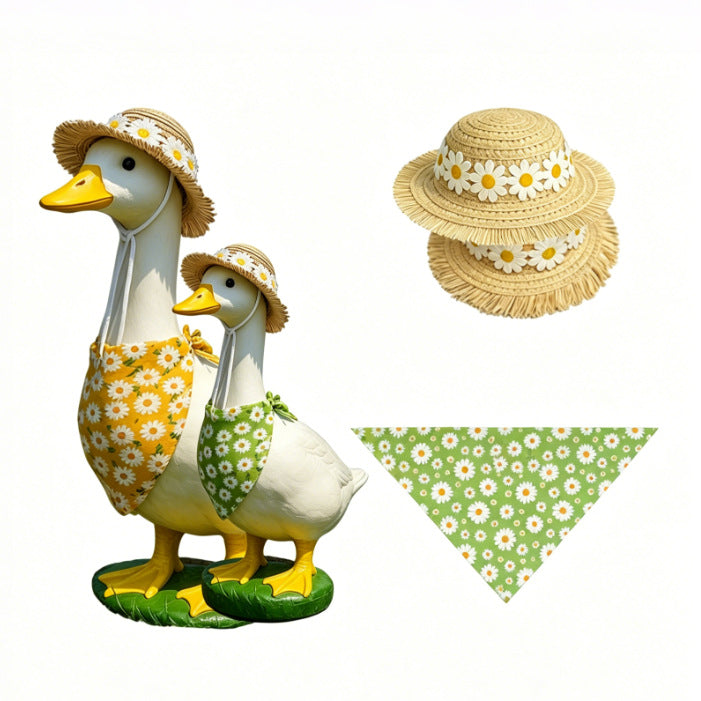 PorchGooseCostume Rustic Resort Porch Goose Funny Outdoor Large Goose Decoration Costume Prop Set