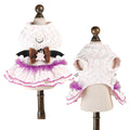 Ghost Bat Halloween Pet Tulle Dress with Leash for Small Cats and Dogs, Purple Mesh Costume for Festival Party