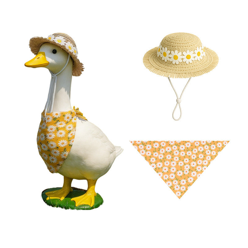 PorchGooseCostume Rustic Resort Porch Goose Funny Outdoor Large Goose Decoration Costume Prop Set